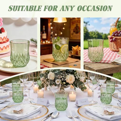 40 Pack Plastic Stemless Wine Glasses (40 Count)