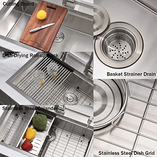 33 Inch Drop In Kitchen Sink Workstation