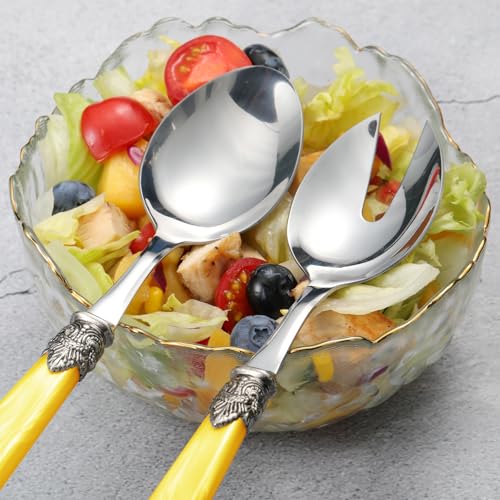 2 piece Salad Servers Stainless Steel Salad Serving Set Salad Fork and Spoon