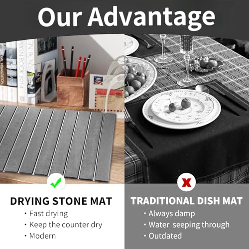 Large Stone Dish Drying Mat for Kitchen Counter