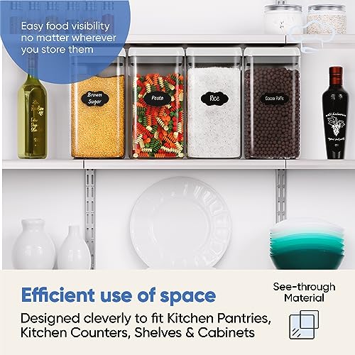 Large Airtight Food Storage Containers with White Lids (4 Count)