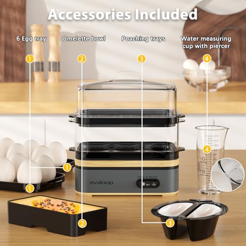 Rapid Egg Cooker Electric 12 Eggs Capacity (12 Count)
