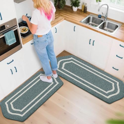Kitchen Rugs Set of 2 Non Slip Kitchen Mats for Floor (2 Count)