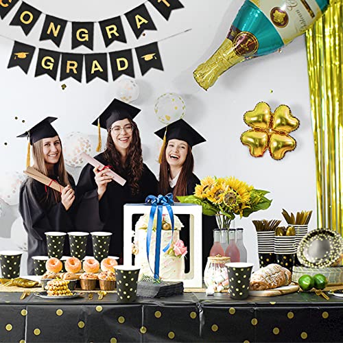 Black Gold Paper Plates Set (175 Count)