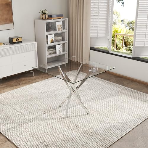 5 Piece Square Glass Dining Table Set (5 Count)