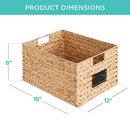 Pantry Baskets Set of 2 16x12in Water Hyacinth Storage Baskets (2 Count)