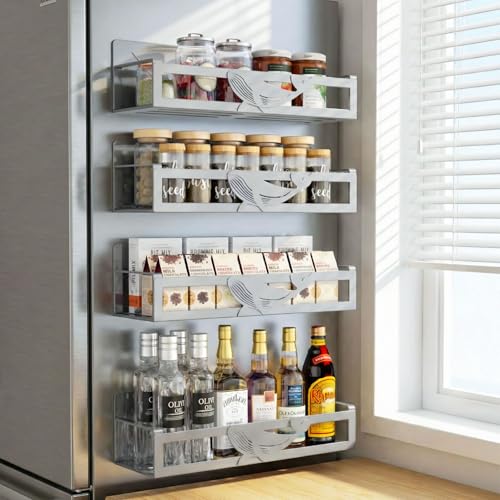 Magnetic Spice Rack for Refrigerator (4 Count)