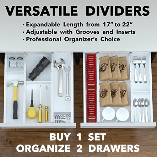 Bamboo Drawer Dividers with Inserts and Labels