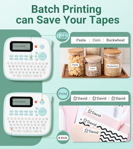 Label Maker D210S Label Maker Machine with 4 Tapes (4 Count (26.2 ft each))