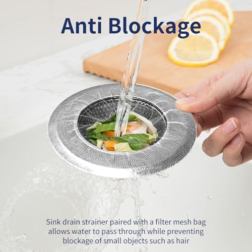 Kitchen Sink Drain Strainer Combination 100 Pieces of Sink Strainer Net Bags (100 Count)