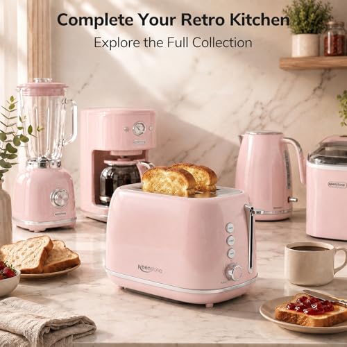 2 Slice Toaster Retro Stainless Steel with Bagel