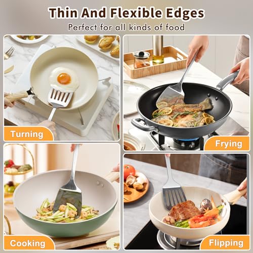 2 Pcs Stainless Steel Spatulas Set (2 Count)