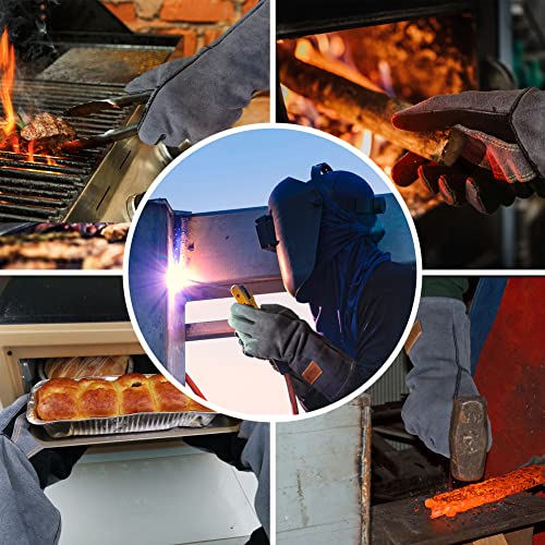16 In,932℉,Welding Gloves,Fireplace Glove,Fire & Heat Resistant,XXL