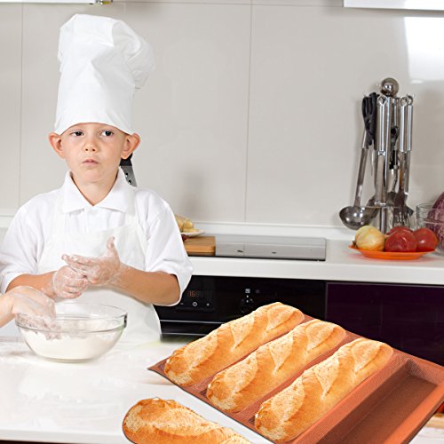Silicone Bread Forms 12" Hot Dog Bread Molds Non Stick Silicone Coated Fiber Glass Bakery Trays Moulds