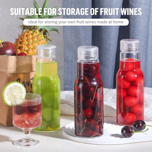 17 Oz Glass Juice Bottles with Lids (4 Count)