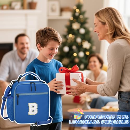 Lunch Box Kids Large Initial Insulated Lunch Bag for Girls