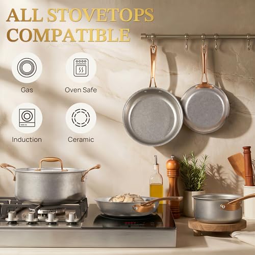 7 Piece Retro Stainless Steel Cookware Set