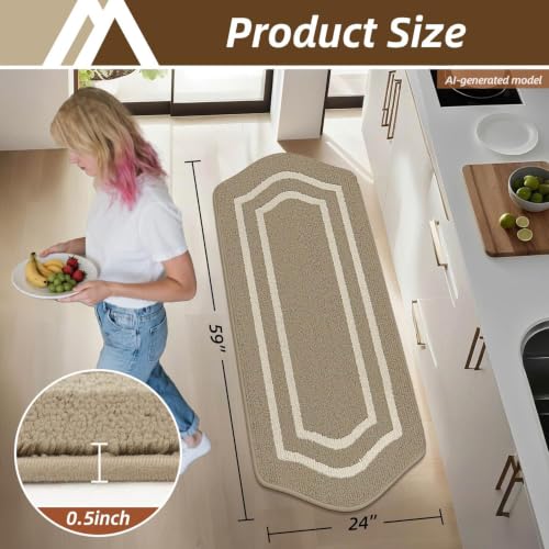 Kitchen Rugs and Mats 24"x59" Non Slip Kitchen Mats for Floor