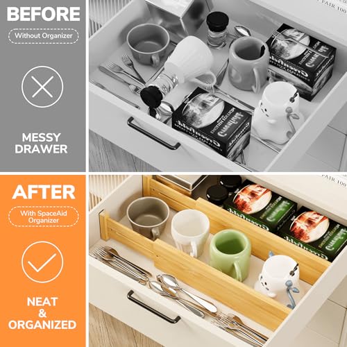 Bamboo Expandable Drawer Dividers (4 Count)