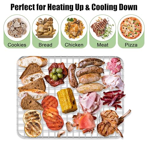 12x9 Inches Stainless Steel Cooling Rack Set of 2 for Quarter Sheet