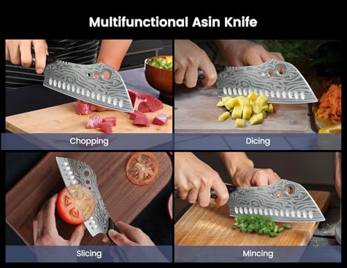 Cleaver Chef Knife with Herb Stripper
