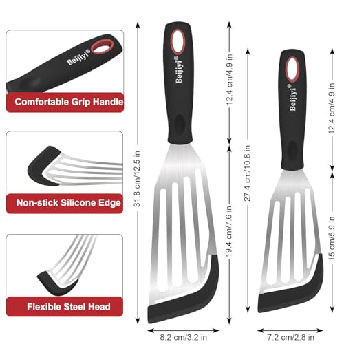 2 Piece Silicone Fish Spatula for Nonstick Cookware (2 Count)