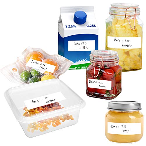 500 Blank Removable Freezer Labels Water Oil Resistant with Perforation Line for Food Containers Jars Pantry Organization (500 Count)