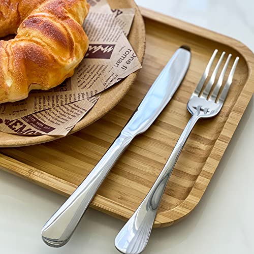 20 Pcs Silverware Set with 10 Dinner Knives and 10 Dinner Forks