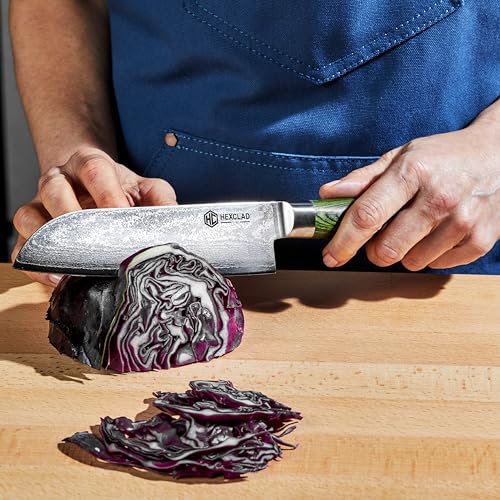 7" Japanese Damascus Stainless Steel Santoku Knife