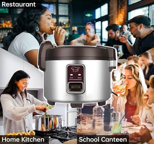 13.8 QT Large Commercial rice cooker 65 cups cooked 32 cups uncooked rice Commercial Electiric Rice Warmer for 18