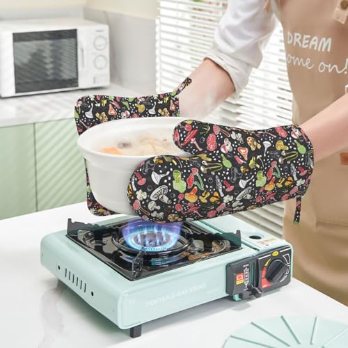 Fresh Mushroom Oven Mitts and Pot Holders Sets of 4 (4 Count)