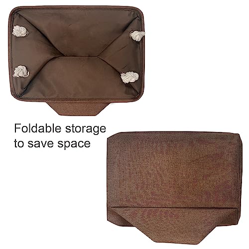 Decorative Basket Rectangular Fabric Storage Bin Organizer Basket with Handles for Clothes Storage (3 Count)