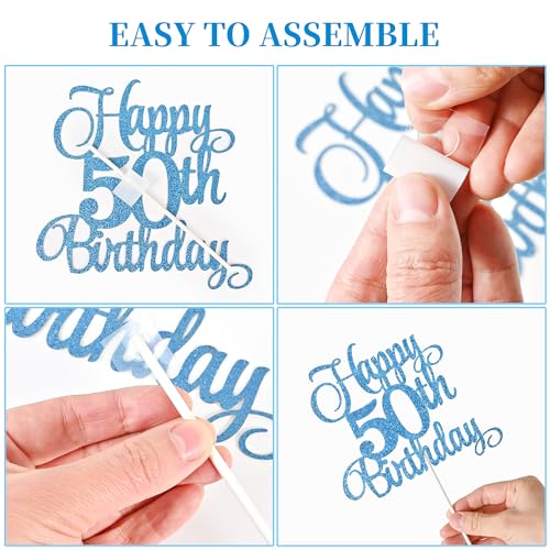 50th Birthday Cake Decorations (9 Count)