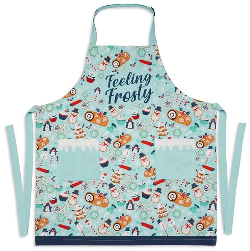 Feeling Frosty Holiday Themed Cotton Apron for Women