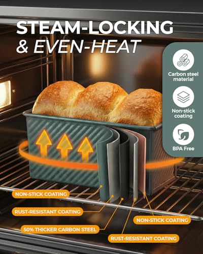 3 Piece Pullman Loaf Pan with Lid (3 Count)