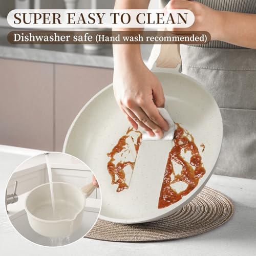 16Pcs Ceramic Pots and Pans Set Non Stick