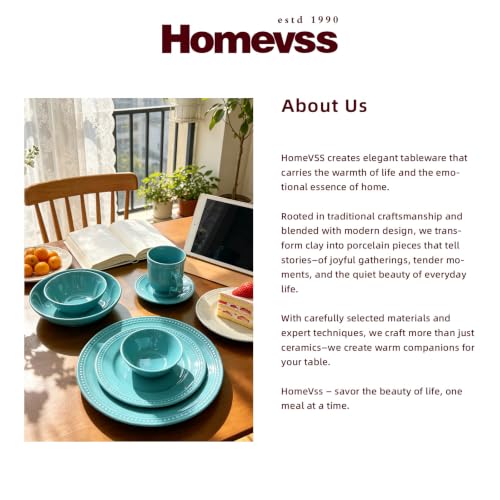 HomeVSS 56 Pc Pearl Dots Stoneware Dinnerware Set