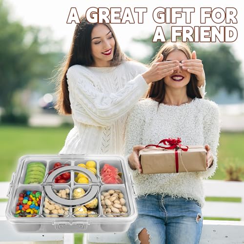 Divided Serving Tray with Lid and Handle (2 Count)