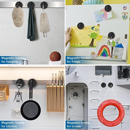 Magnetic Hooks Magnet Hook for Cruise Cabins 170LBS Essentials 6P (6 Count)