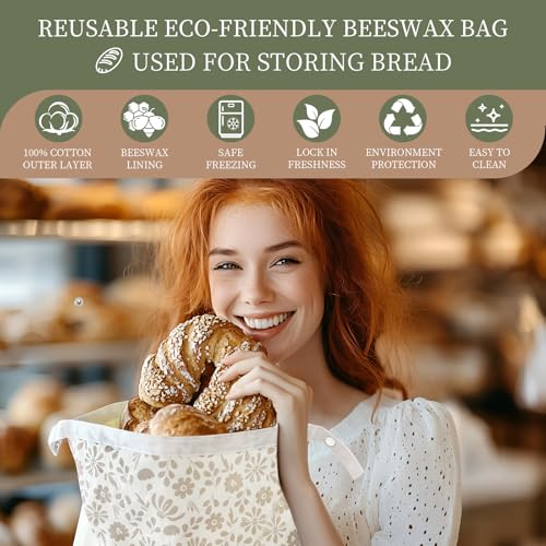 Bread Bags Reusable Beeswax Bread Bags for Sourdough