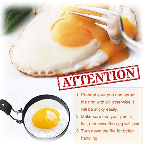 Large 3.5" Nonstick Egg Rings Set of 4 (4 Count)