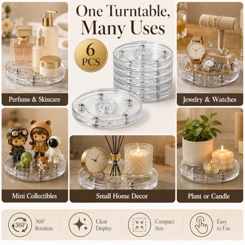 6 Pack 4 inch Small Lazy Susan (6 Count)