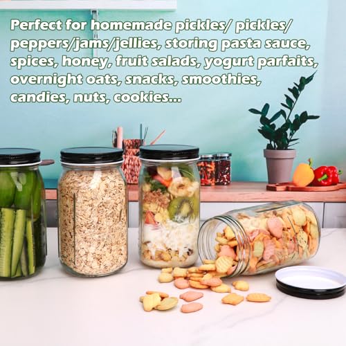 Wide Mouth Mason Jars 32 oz 12 Pack