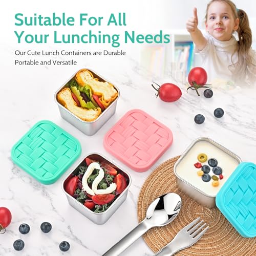 8PC 6oz Stainless Steel Snack Containers with lids (8 Fl Oz)