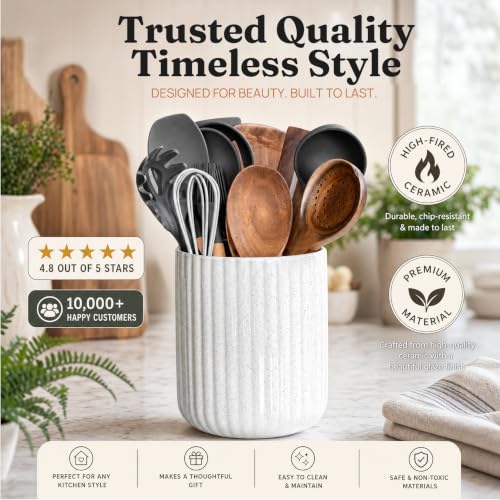 Large Ceramic Utensil Holder
