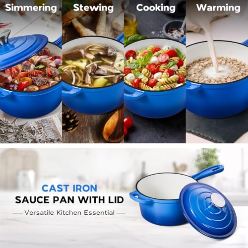 2 Quart Enameled Cast Iron Saucepan