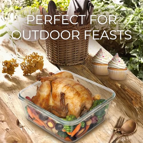 3300 ml 112 oz LARGE Glass Food Container with Locking Lid. Ideal for Storing food