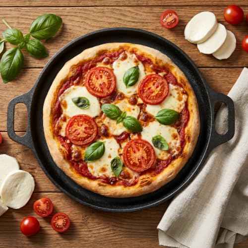 Cast Iron Pizza Pan with Dual Handles