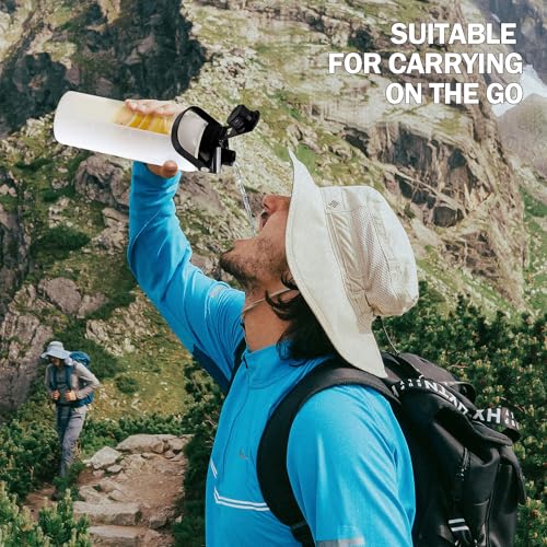 24oz Glass Water Bottle with Straw and 2 Lids