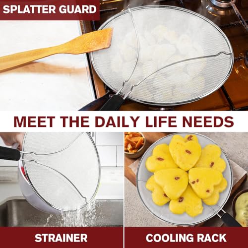 Splatter Screen for Frying Pan & Food Strainer